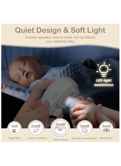Youque 2 in 1 Rechargeable Electric Portable Fingernail Cutter/Nail Clipper for Baby, Kids, Adults, Seniors White  - Image 3