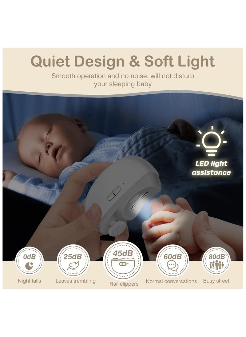 Youque - 2 in 1 Rechargeable Electric Portable Fingernail Cutter/Nail Clipper for Baby, Kids, Adults, Seniors White - Image 1