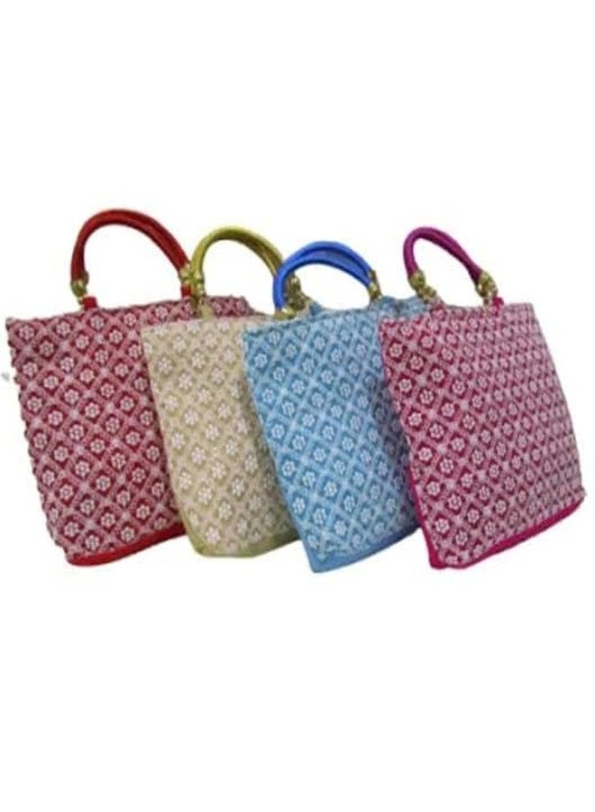 Ankit Traders Floral Royal Batwa Bag Bridal Purse Women Handbag Shagun Pouch Return Gifts (Pack of 20) - Image 3
