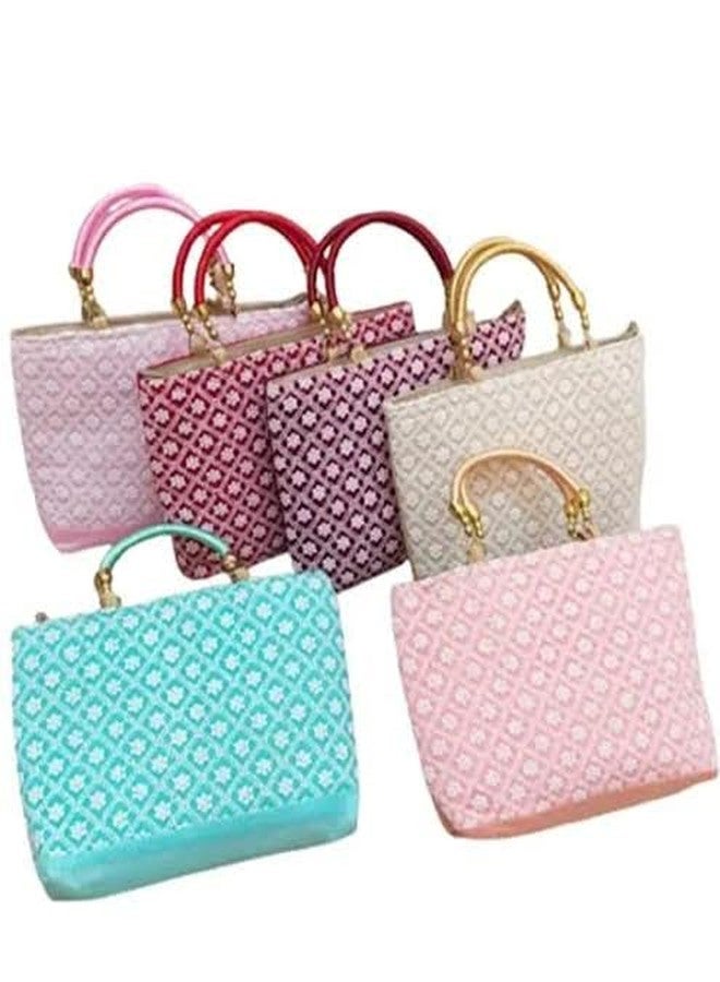 Ankit Traders Floral Royal Batwa Bag Bridal Purse Women Handbag Shagun Pouch Return Gifts (Pack of 20) - Image 2
