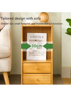 Arabest 2-Tier Side Table, End Table with Storage Rack, Bedside Mobile Storage Side Cabinet C End Table for Couch, Small Coffee Table,Wooden Bedside Table for Living Room Bedroom Office  - Image 3