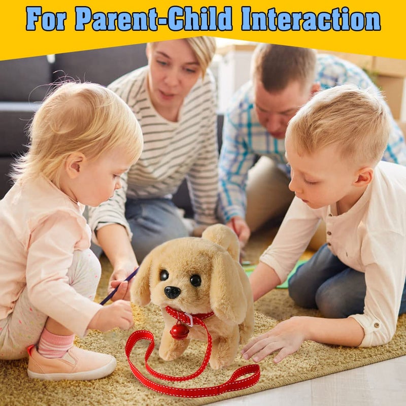 KSABVAIA Plush Golden Retriever Toy Puppy Electronic Interactive Dog - Walking, Barking, Tail Wagging, Stretching Companion Animal for Kids Toddlers - Image 5