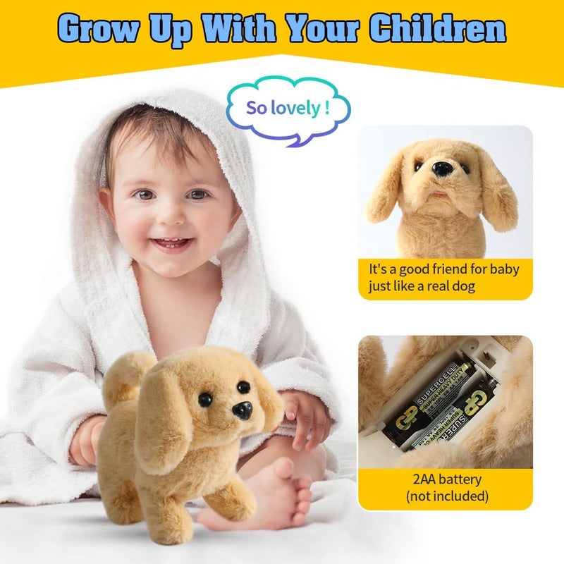 KSABVAIA Plush Golden Retriever Toy Puppy Electronic Interactive Dog - Walking, Barking, Tail Wagging, Stretching Companion Animal for Kids Toddlers - Image 3