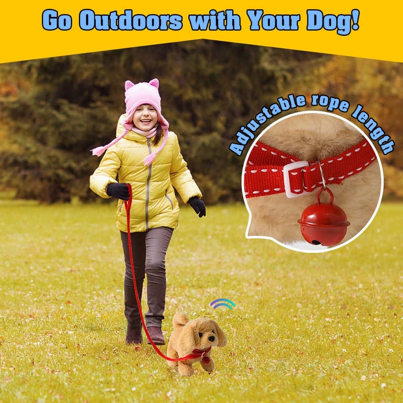 KSABVAIA Plush Golden Retriever Toy Puppy Electronic Interactive Dog - Walking, Barking, Tail Wagging, Stretching Companion Animal for Kids Toddlers - Image 4