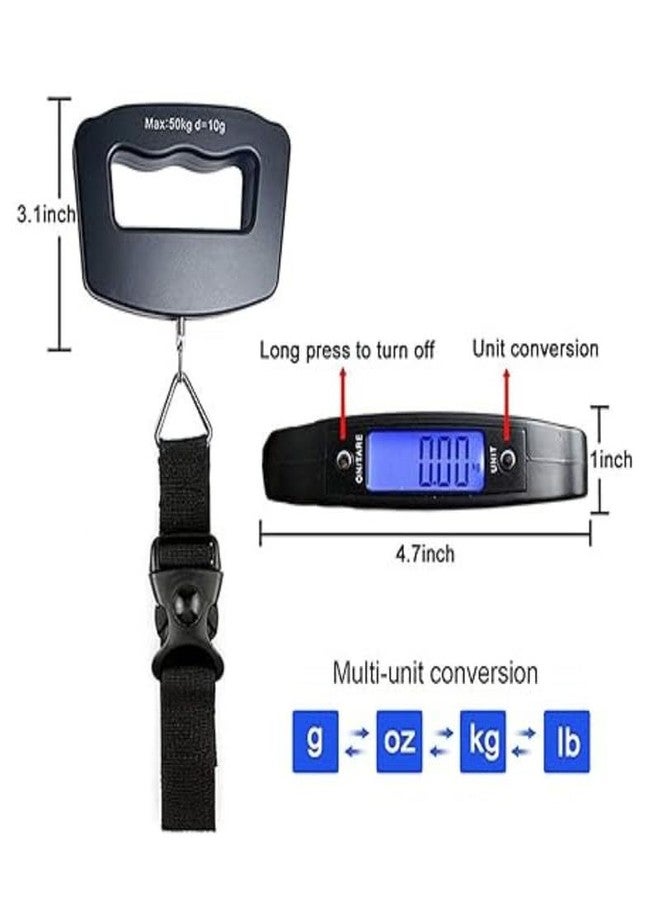 Mabron Inspira Digital Hanging Postal Luggage Scale with Temperature Sensor Rubber Paint Technology White Backlight LCD Display 110LB / 50KG - Image 3