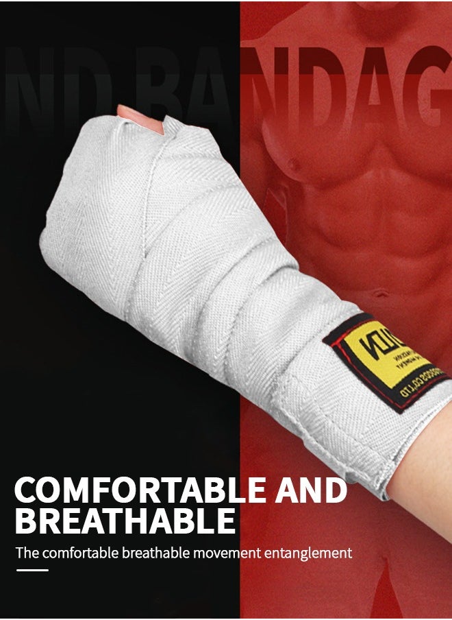 GROIC 2 Pairs Professional Boxing Hand Wraps with Thumb Loop for Boxing，138 Inch 3.5 M Thumb Loop Bandages Wrist Wrap Protection for Muay Thai MMA Kickboxing Martial Arts Punching Bag Training  - Image 2