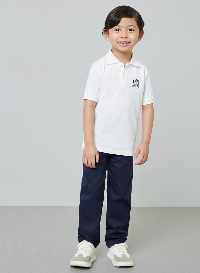 Styli Boys Off White Regular Fit Cotton Polo T-Shirt - Image 2
