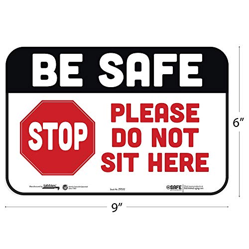 tabbies BeSafe Messaging "Be Safe, Please Do Not Sit Here", 3-Pack 9"x6", Repositionable Kids Education Safety Signs, Perfect for Social Distancing, School Bus, Cafeteria, Chairs (29532) - Image 3