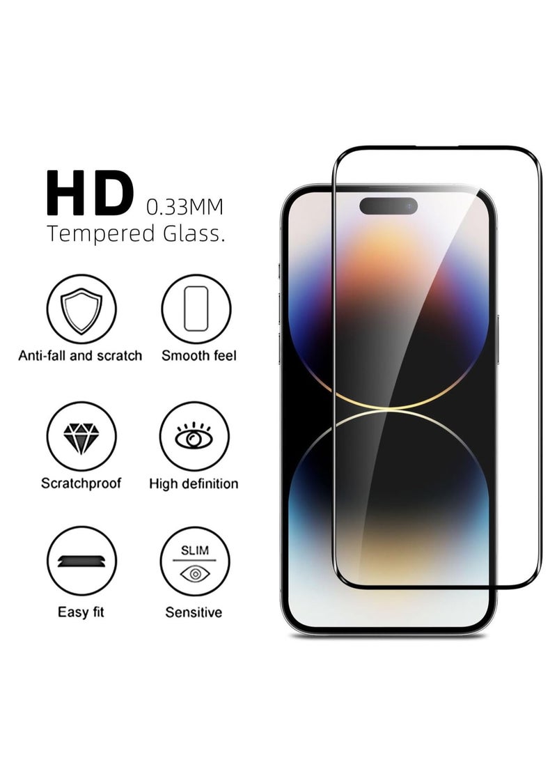ELTRAZONE Iphone 15 Pro Max Screen Protector Tempered Glass,3D Curved Edge High Definition Anti Scratch 9H Hardness Bubble-Free Case Friendly Full Glue Screen Protector for Iphone 15 Pro Max 5G 2023 Black - Image 4