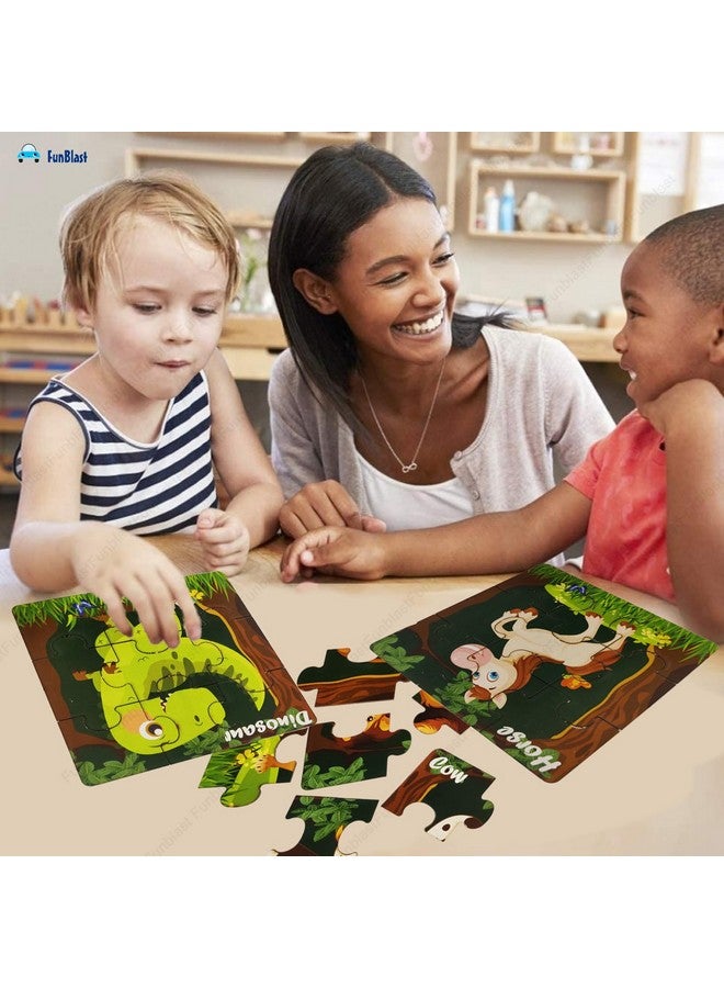 FunBlast Jigsaw Puzzle for Kids - Wooden Paperless Animal Jigsaw Puzzles for Kids/Jigsaw Floor Games for Kids - 36 Pieces (Multicolor) - Image 5