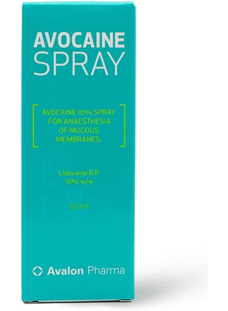 Avalon Pharma Avocaine 10% Spray Solution 50ml – Fast Acting Topical Anesthetic Spray - Image 1