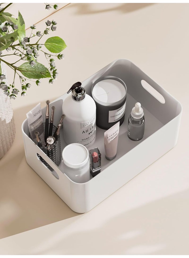 Marcolo Plastic Storage Case with Lid Multi-Purpose Stackable Organizer for Home, Office, Kitchen, or Bathroom (22 x 15 x 18.8 CM) - Image 2