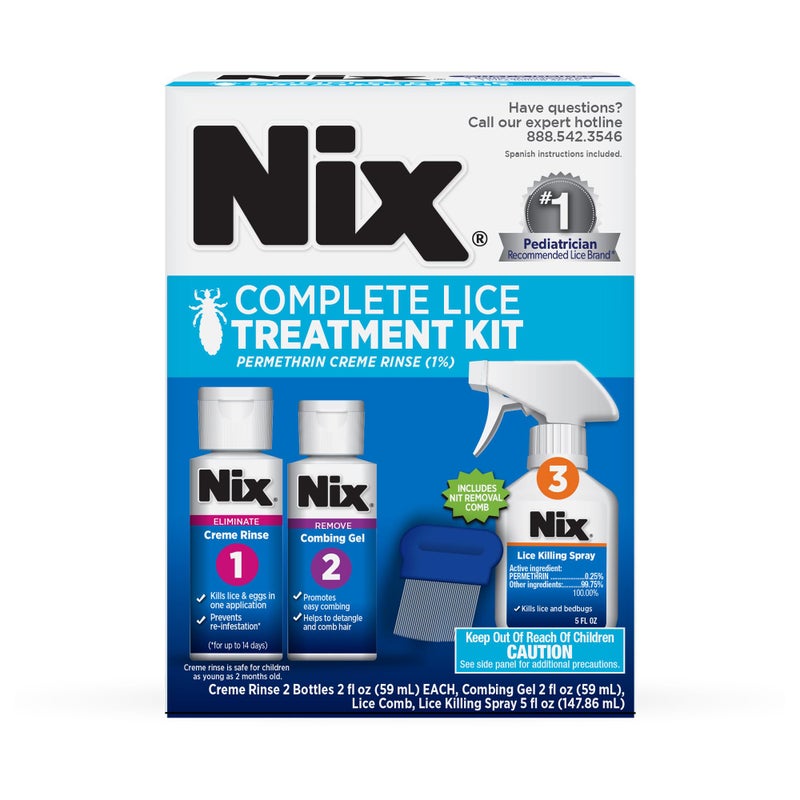 Nix Complete Lice Treatment Kit, Lice Treatment for Hair, Lice Spray for Home, Lice Comb - Image 1