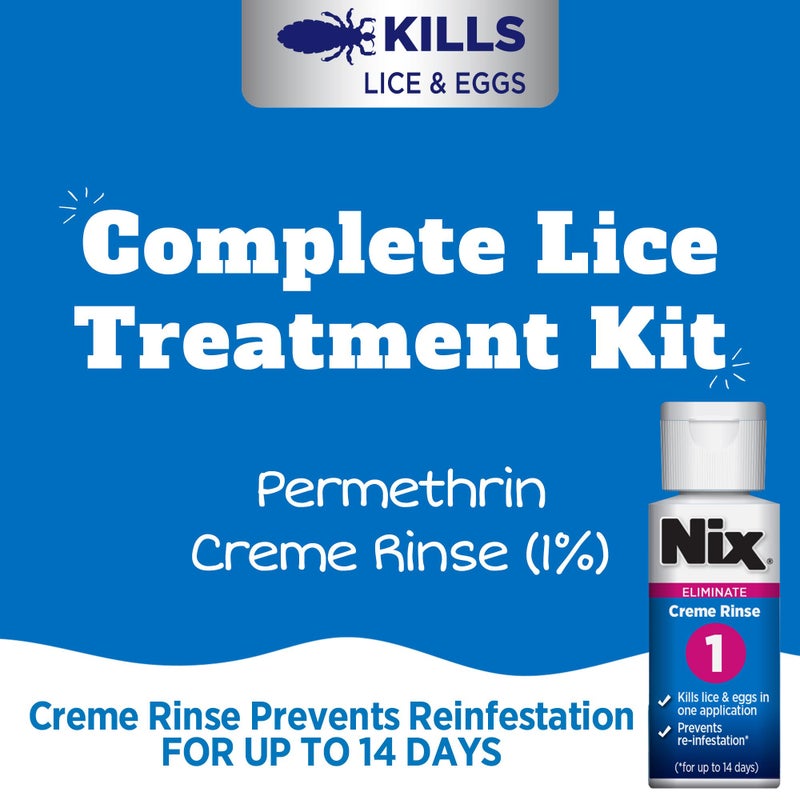 Nix Complete Lice Treatment Kit, Lice Treatment for Hair, Lice Spray for Home, Lice Comb - Image 3