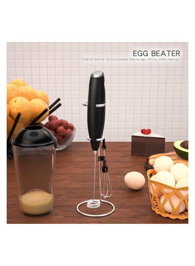 Powerful Milk Frother & Egg Beater - Powerful Electric Handheld Frother & Whisk for Coffee, Lattes, Cappuccino, Hot Chocolate & Coffee Creamer - Ultra Fast Foam Maker & Drink Mixer (Black) - Image 5
