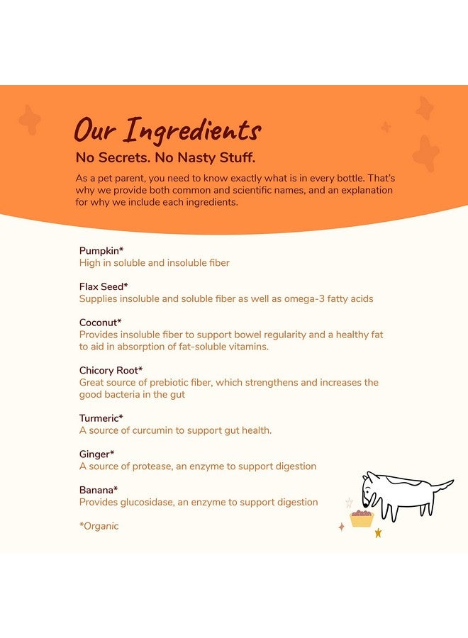 kin+kind Organic Pumpkin Powder for Dogs & Cats for Healthy Poop - Made in USA - Natural Pumpkin Powder Formula w/Flax Seed, Ginger, Turmeric & Coconut - Nutritional Supplement - Large 8oz - Image 4