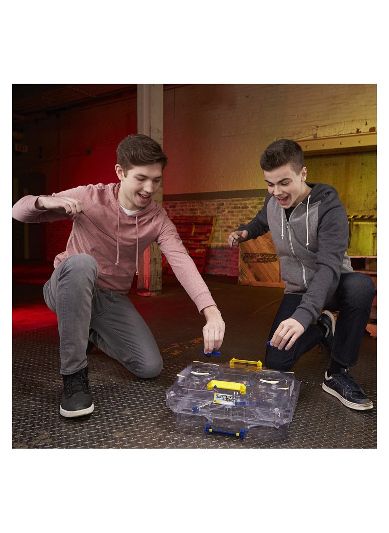 BeyBlade - Beyblade Burst Evolution SwitchStrike Battle Tower Battle Arena by Hasbro Includes Strike Valtryek & Noctemis Beyblades with 2 Different Colours Moreover 2 Launchers - Image 1