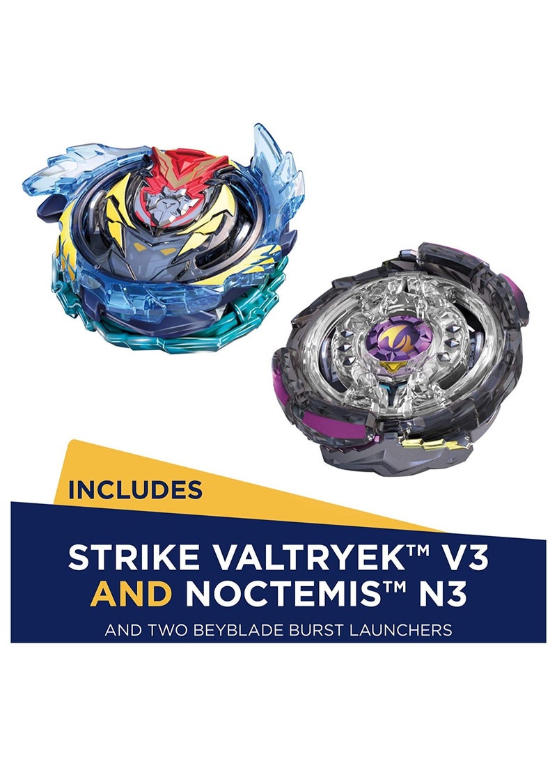 BeyBlade - Beyblade Burst Evolution SwitchStrike Battle Tower Battle Arena by Hasbro Includes Strike Valtryek & Noctemis Beyblades with 2 Different Colours Moreover 2 Launchers - Image 1