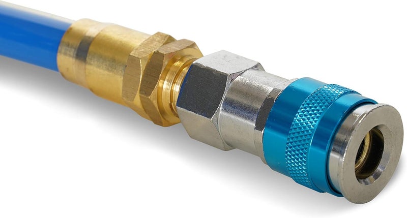 Steelman 15-Foot Coiled 3/8-Inch ID Air Hose with Reusable Brass Fittings - Image 2