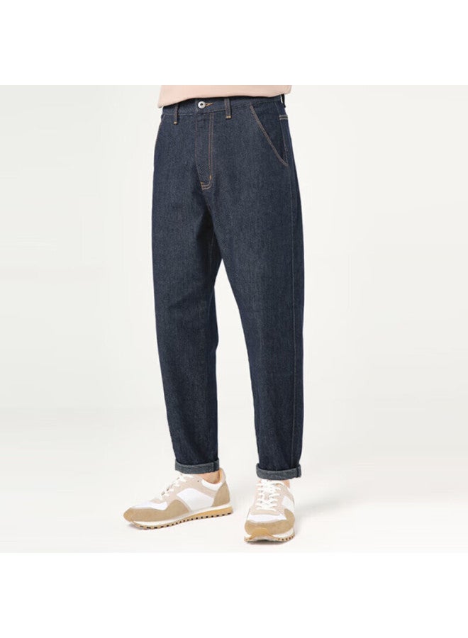 Markless Men's Autumn And Winter Textured Pants 1031 Denim Blue Fleece-lined Style Size 31 - Image 2