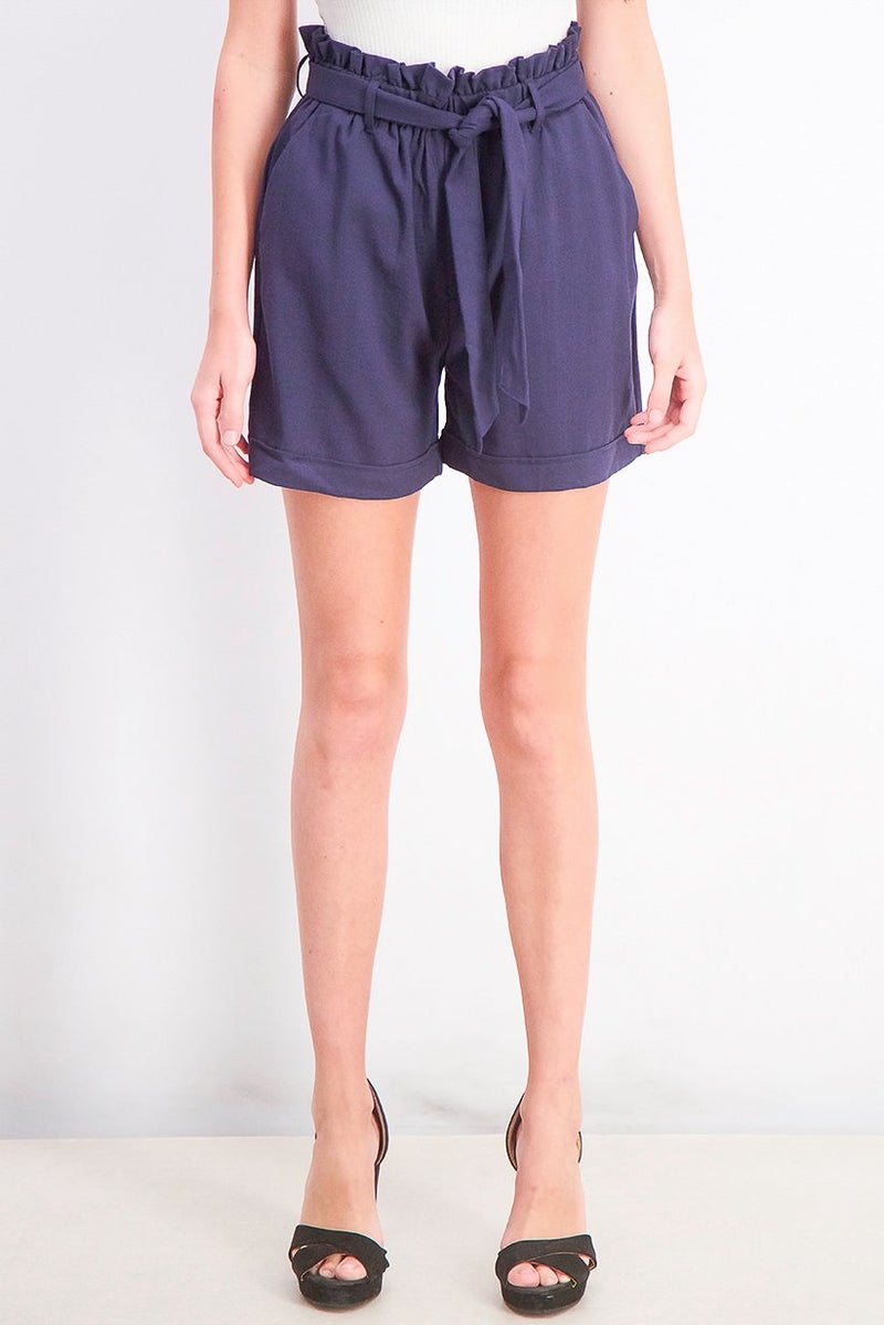 Mohito Women Pull,On Belted Shorts, Navy - Image 1