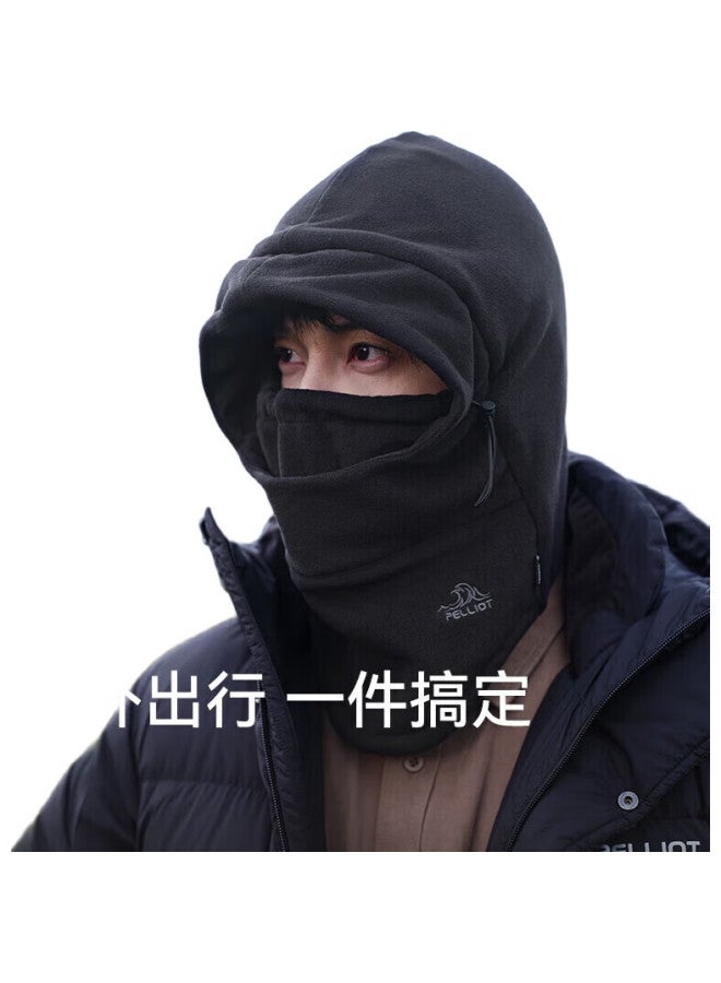 PELLIOT Outdoor Cold-Proof Fleece Hat, Winter Warm Face Mask, Scarf, Neck Gaiter, Cycling, Skiing, Ear Protection Cap, 16043429, Men'S Black - Image 1