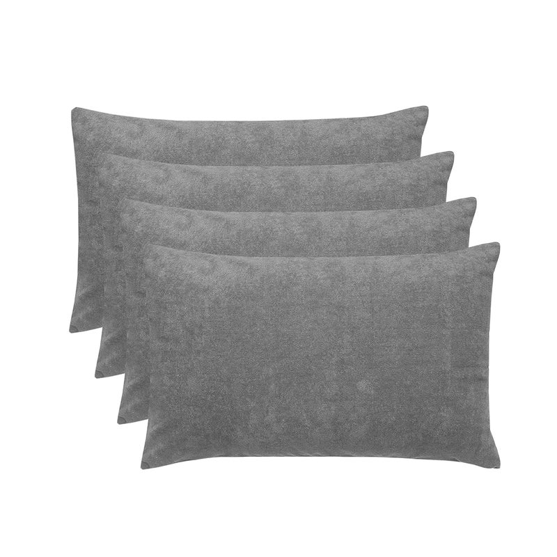 Mattress Protector Cotton Terry Pillow Protector Bedding Pillowcase for Protection Bed Bug and Dust Mite Resistant Pillow Cover Standard Size 18 X 28 Inch Grey Set of 4 - Image 1