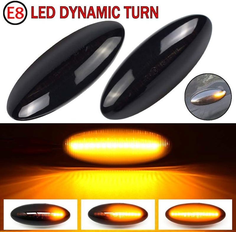ضوء علامة جانبية LED أسود مدخن ديناميكي لإشارة الانعطاف لتويوتا كورولا ياريس Mk2 P9 2008 2009 - Image 3