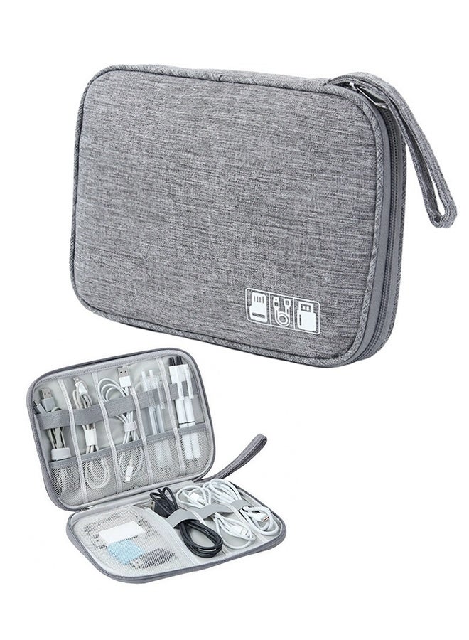 Portable Flat Digital Storage Bag Multi Compartment Cable Organizer Case for Charger Power Bank USB Cables Earphones Electronic Accessories