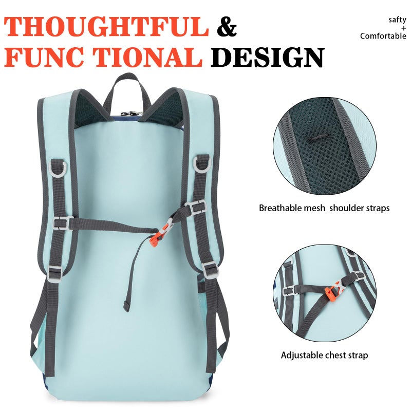 BAGPARKK Hiking Backpack,Large 35L Travel Backpacks for Men Women,Water Resistant Ultra Lightweight Foldable Packable Camping Daypack for Outdoor Sports - Image 4