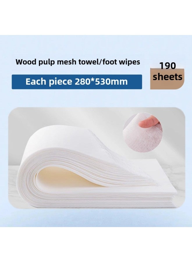 Generic Disposable Towel Wood Pulp Foot Therapy Foot Bath Special Foot Wipe Beauty Salon Pillow Towel Household Hairdressing Shop Nail Tissue-Color:Wood Pulp Mesh 28*53cm [190 Sheets]  - Image 1