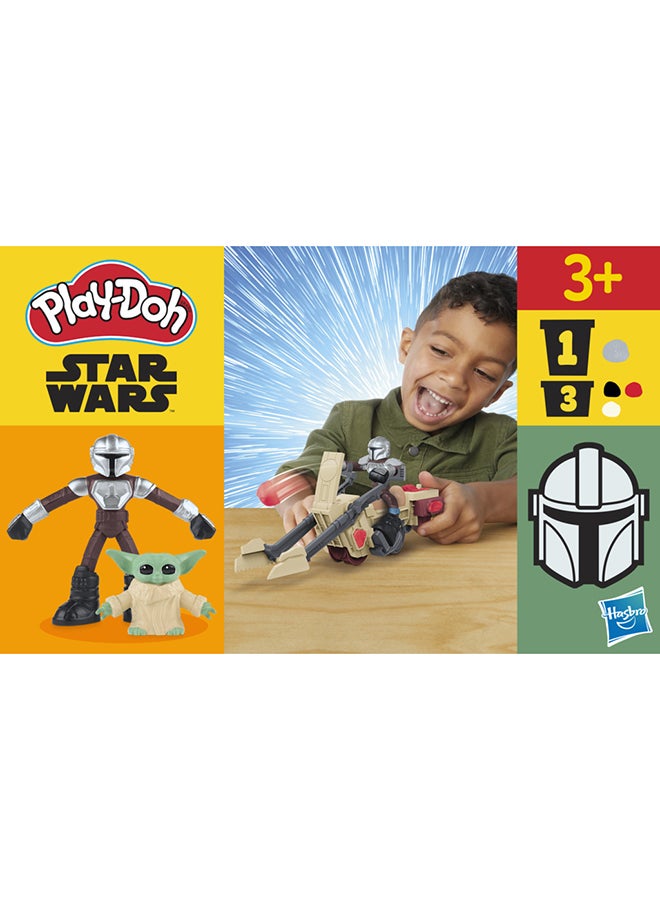 Play-Doh STAR WARS: THE MANDALORIAN Launching Speeder Playset, Bendy Grogu & 4 Inch Mando Action Figures, Imagination Toys for 4 Year Old Boys & Girls & Up - Image 5