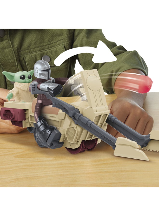 Play-Doh STAR WARS: THE MANDALORIAN Launching Speeder Playset, Bendy Grogu & 4 Inch Mando Action Figures, Imagination Toys for 4 Year Old Boys & Girls & Up - Image 2