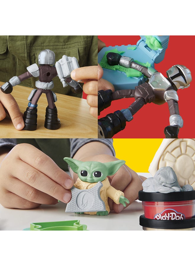Play-Doh STAR WARS: THE MANDALORIAN Launching Speeder Playset, Bendy Grogu & 4 Inch Mando Action Figures, Imagination Toys for 4 Year Old Boys & Girls & Up - Image 3