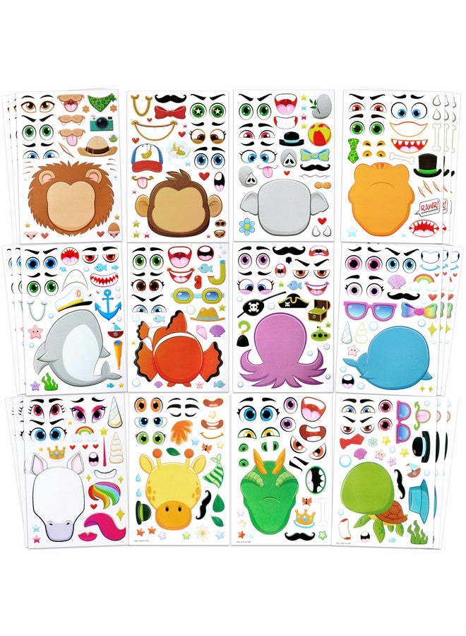 JOYIN 36 PCS 9"x6" Make a face Stickers for Kids, Make Your Own Animal Mix and Match Sticker Sheets with Safaris, Sea and Fantasy Animals Kids Crafts Party Favors Goodie Bags Stuffers - Image 1