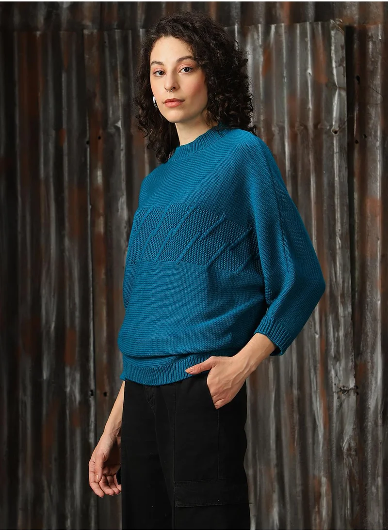 هاي ستار Women Deep Teal Sweaters