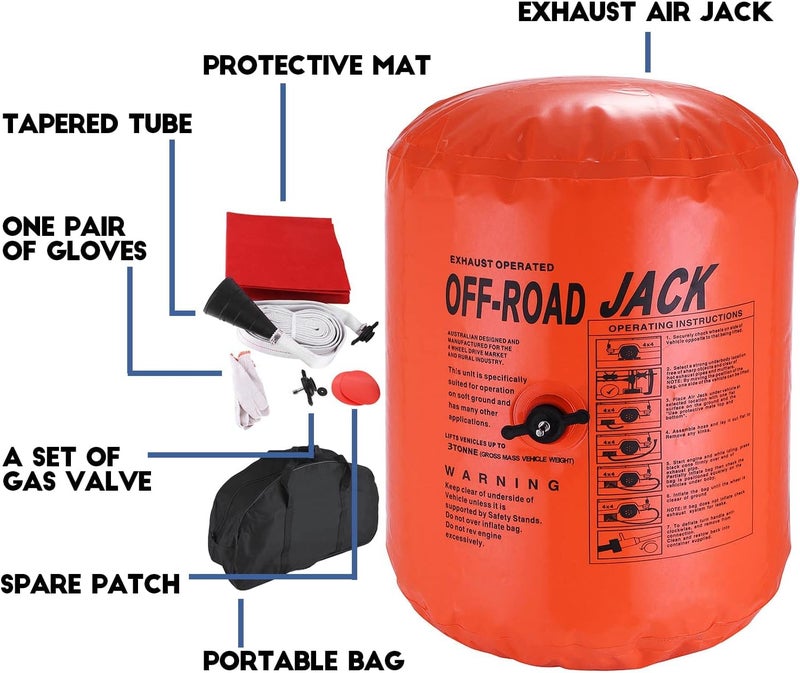 4T Exhaust Air Jack Inflatable Car -Road Exhaust Air Jack for Vehicle SUV Car Truck Rescue - Image 3
