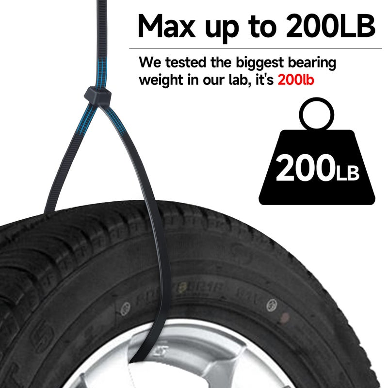 Doter 26 Inches Large Zip Ties Heavy Duty 30 Packs - Max Load 200 Lbs Work Temp 5 ? - 176 ? - Long Durable Adjustable Nylon Wire Ties For Both Indoor And Outdoor - Image 3