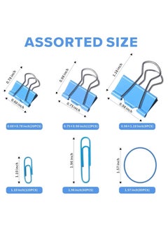 Oasisgalore 240Pcs Colored Office Clips Set, Assorted Sizes Paperclips Paper Clamps Rubber Bands  - Image 2
