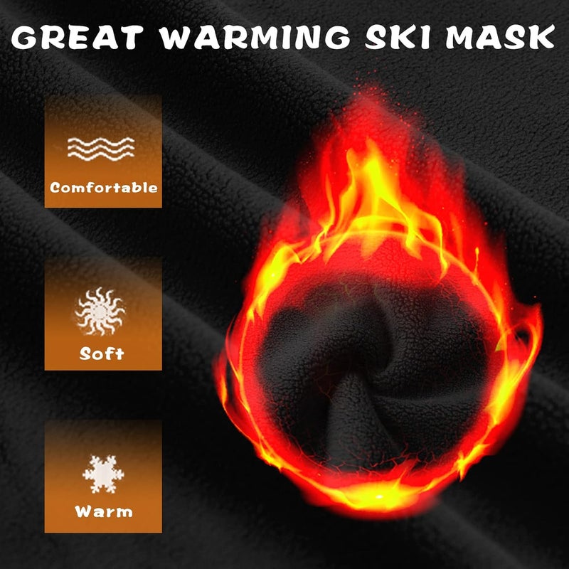 Dymex Kids Balaclava Windproof Ski Mask Hood Face Mask Neck Warmer for Cold Weather - Black - Image 3