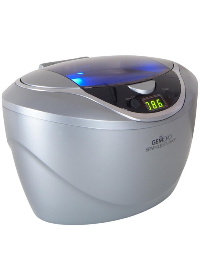 Gemoro - Gemoro Sparkle Spa Pro   Personal Ultrasonic Jewelry Cleaner With 5 User-Programmable Timed Cleaning Cycles   Professional Performance Machine With Digital Timer For Rings Watches Earring  Slate Gray - Image 1
