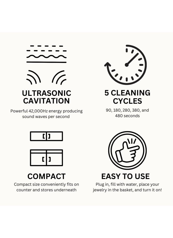 Gemoro - Gemoro Sparkle Spa Pro   Personal Ultrasonic Jewelry Cleaner With 5 User-Programmable Timed Cleaning Cycles   Professional Performance Machine With Digital Timer For Rings Watches Earring  Slate Gray - Image 1