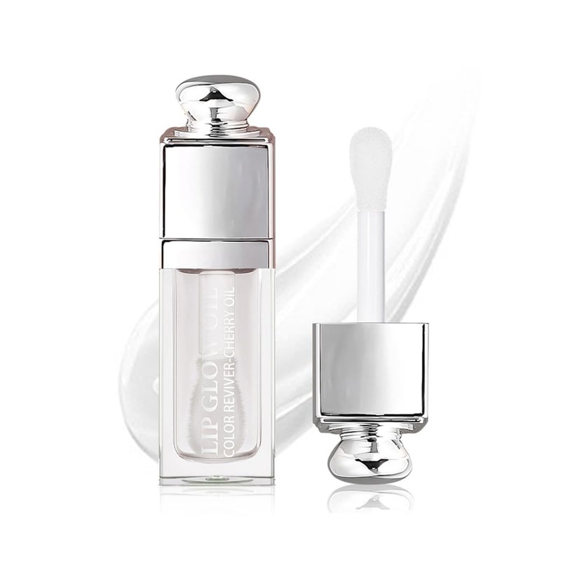 Hydrating Lip Glow Oil Lip Oil Gloss Transparent Toot Tinted Nourishing Long Lasting Repairing Lightening Lip Lines CLEAR 02 OZ