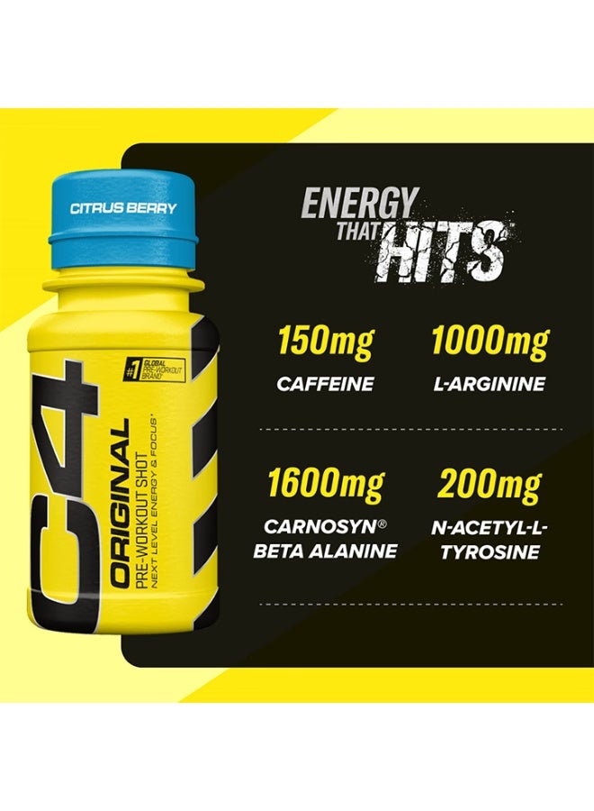 CELLUCOR C4 Original Pre Workout Shot - Citrus Berry - (Pack of 12) - Image 3