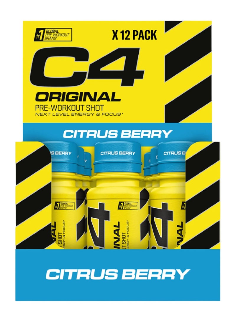 CELLUCOR C4 Original Pre Workout Shot - Citrus Berry - (Pack of 12) - Image 1