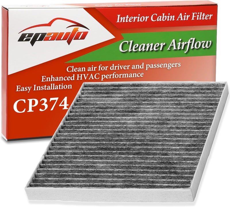 EPAuto فلتر هواء المقصورة CP374 (CF10374) يشمل استبدال الكربون النشط لتويوتا تاكوما (2005-2021)، دودج دارت (2013-2016)، بونتياك فايب (2003-2008) - Image 1