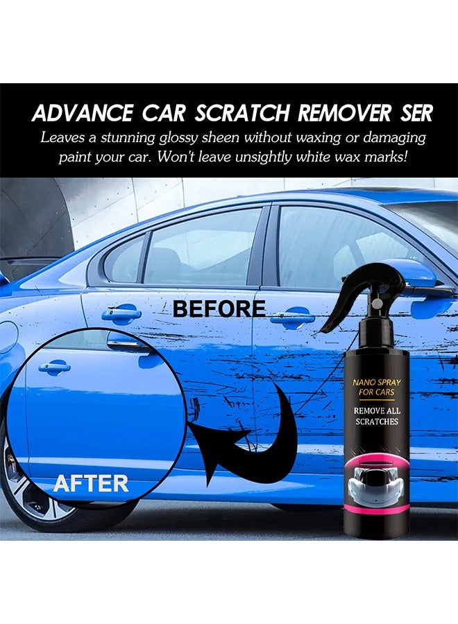 RAYHONG Car Scratch Repair Nano Spray, Car Quick Repair Nano Spray, Fast Flawless Repair Scratch Spray, Nano Ceramic Crystal Coating Car Fine Scratch Removal Spray (120ML And Sponge Brush And Wipe) - Image 5