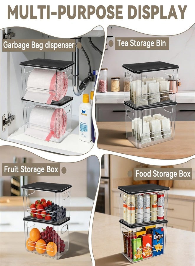 Hiitytin Trash Bag Dispenser, Trash Bag Holder Dispenser with Bamboo Top, Extra Large Garbage Bag Holder Dispenser Trash Bag Organizer Under Sink for Kitchen, Pantry, Laundry Room - Image 5