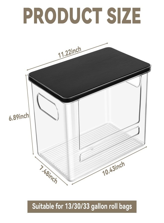 Hiitytin Trash Bag Dispenser, Trash Bag Holder Dispenser with Bamboo Top, Extra Large Garbage Bag Holder Dispenser Trash Bag Organizer Under Sink for Kitchen, Pantry, Laundry Room - Image 2