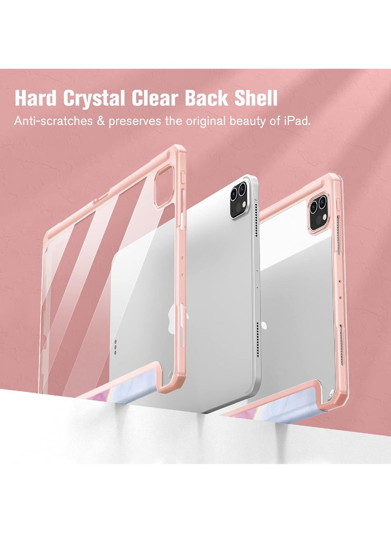 Rock Pow Case Cover For Apple iPad Pro 11 inch (2022/2021/2020/2018) Generation with Pencil Holder, [Support Apple Pencil Charging and Touch ID], Clear Transparent Case with Auto Wake/Sleep - Image 5